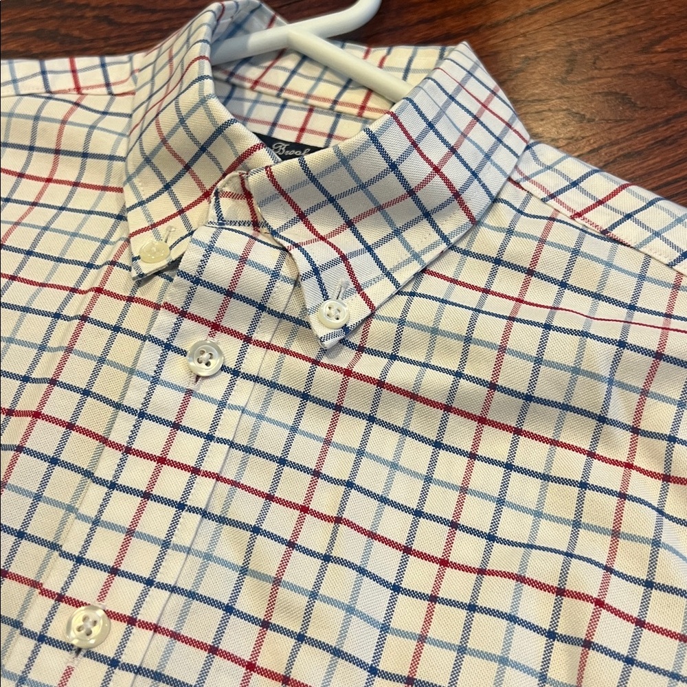 Boys Brooks Brothers Checkered Dress Shirt Size M Non-Iron - Picture 2 of 11